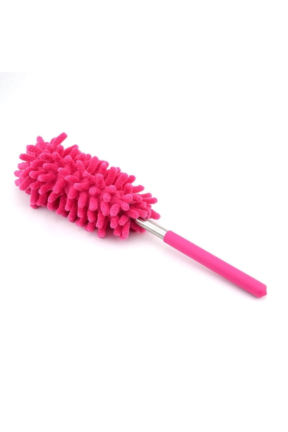 1 Pc Microfiber Extendable Hand Duster, Washable Dusting Brush with Telescoping Pole, Detachable Cleaning Brush Tool for Office, Car, Window, Furniture, Ceiling Fan, 10-29 Inch, Red