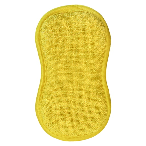 1 Pc Microfiber Kitchen Scrub Sponges, Dual Side Reusable Scouring Pads, Multi-Purpose Scrub Sponges for Kitchen, Washable and Reusable Dishes Sponge Rubber, 6.3x3.94x0.78 Inch, Yellow