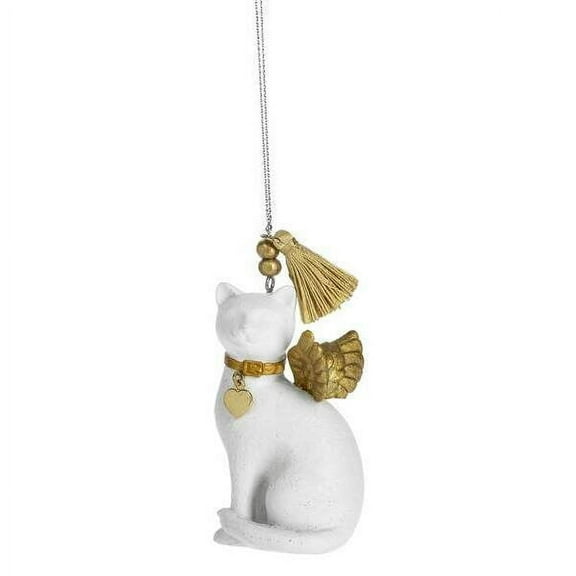 Ganz Cat Angel Christmas Tree Ornament 3.4 Inch White