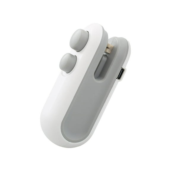 1 Pc Mini Bag Sealer 2 in 1 Usb Rechargeable Chip Bag Sealer Heat Seal Portable Handheld Rechargeable Vacuum Food Sealer Bag Sealing Machine for Snacks Chips Fresh Storage, 3.74x1.57x1.37 Inch, White