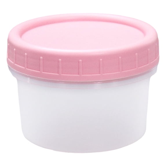 1 Pc Mini Deli Containers, Airtight Freezer Containers with Lids, Stackable Plastic Food Storage Container, Top Twist on Lids, Reusable 1 Cup Meal Prep Bowls, Dishwasher Safe, Pink 120ml