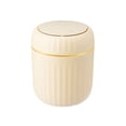 thumbnail image 1 of 1 Pc Mini Desktop Trash Can Waste Can with Press Type Lid Tiny Countertop Garbage Bin Waste Basket Small Table Top Plastic Covered Garbage Bin for Bathroom Kitchen Office Desk, 6.49"x5.11", Yellow, 1 of 9