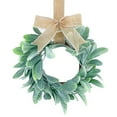 thumbnail image 1 of 1 Pc Mini Eucalyptus Wreath Artificial Spring Summer Greenery Wreath for Front Door Farmhouse Kitchen Cabinet with Ribbon for Porch Wall Window Decor, 12.9x12.9 Inch, E, 1 of 5