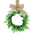 thumbnail image 1 of 1 Pc Mini Lamb Ear Wreaths Artificial Spring Summer Greenery Wreath for Front Door Farmhouse Kitchen Cabinet Wreaths with Burlap Ribbon for Porch Wall Window Deco, 11.81x11.81 Inch, C, 1 of 5