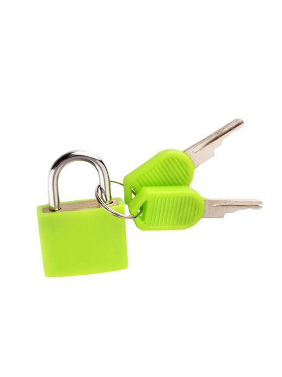 1 Pc Mini Strong Lock with Key Small Metal Pad lock Solid Small Luggage Lock Metal Diary Lock Antique Padlock Travel Suitcase Diary Lock for Luggage, Backpack, Diary, Jewelry Box, 1.2"x0.9", Green
