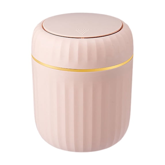 1 Pc Mini Trash Can with Lid, Plastic Desktop Garbage Bin, Waste Bin for Bathroom Kitchen Office Home Desk Bedroom Vanity Tabletop, 6.49x5.11 inch