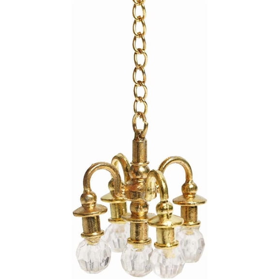 1 Pc Miniature Furniture 1:12 Doll House Accessories Mini Lamp Chandelier Mini Ceiling Light Lamp Bronze