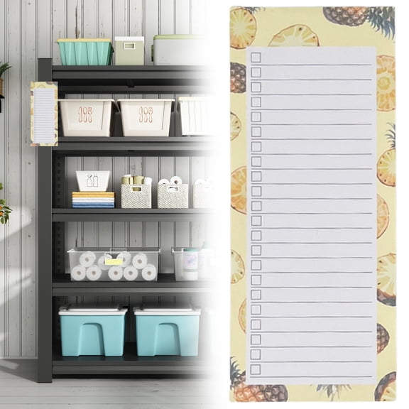 1 Pc Monthly Magnetic Notepads, Holiday Magnet Memo Pads, Shopping to Do List, Fruit Designs Notepads for Fridge Kitchen, 8.38x3.5 inch
