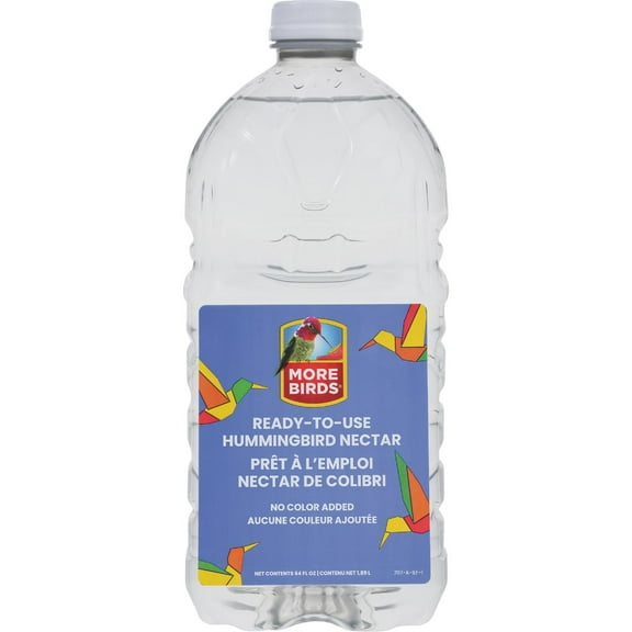 1 Pc More Birds 64 Oz. Clear Ready To Use Liquid Hummingbird Nectar