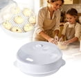 thumbnail image 1 of 1 Pc Multifunctional Microwave Oven Steamer with a Transparent Lid Microwave Vegetable Steamer Cookware Microwave Dish Kitchen Cooking Steamer for Cooking Dumpling, 10.43"x4.33", White, 1 of 7