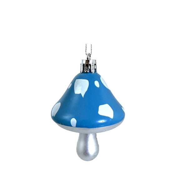 1 Pc Mushroom Ornaments Christmas Tree Hanging Decorations Plastic Mushroom Hanging Ornaments Festive Decor for Christmas Tree and Holiday Party, 2.95x1.89 Inch, Blue