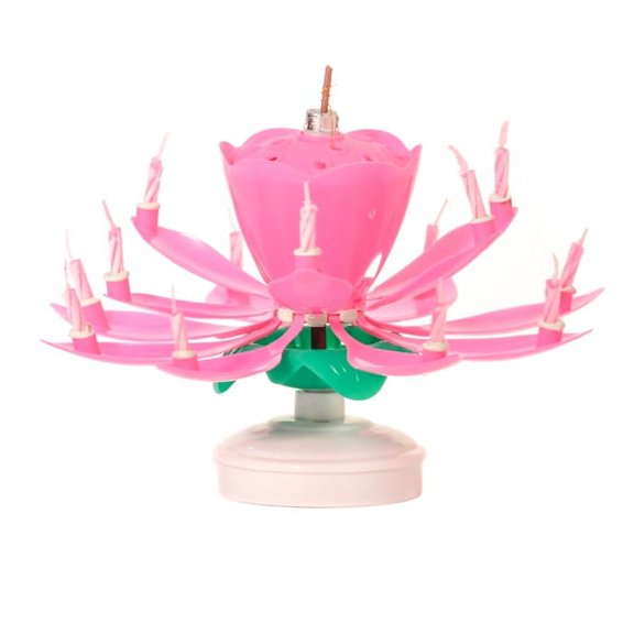 1 Pc Musical Flower Birthday Candles Pink