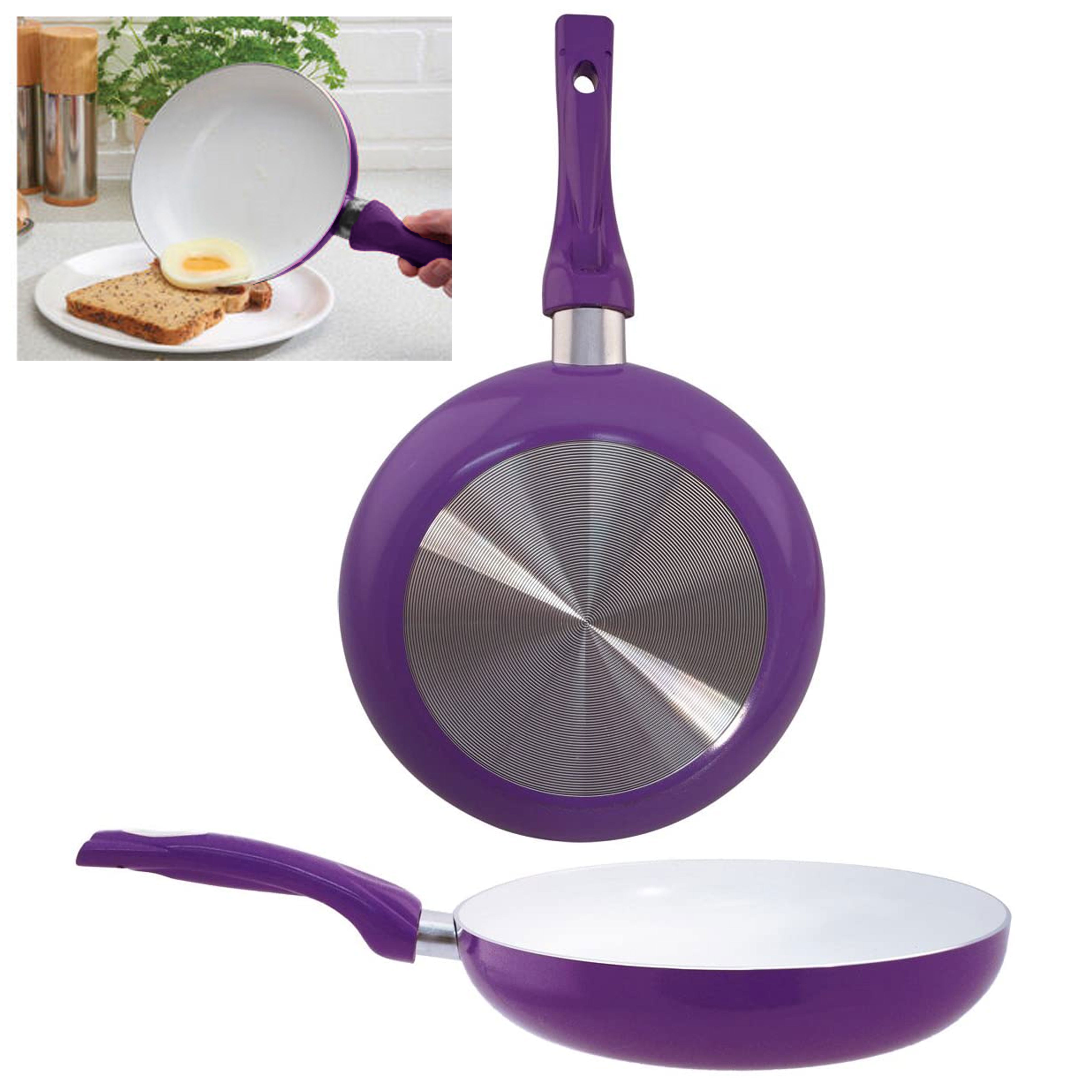 Choice 14 Aluminum Non-Stick Fry Pan with Purple Allergen-Free