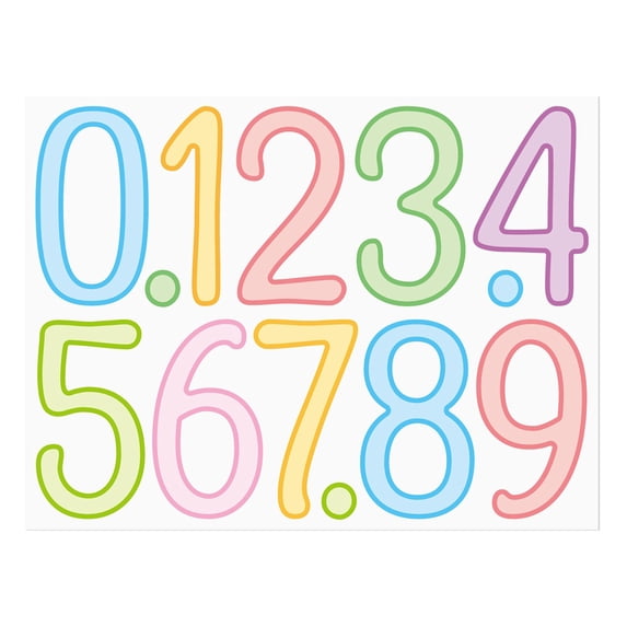 1 Pc Number Stickers, 4" Waterproof Mailbox Number Label, Consecutive Numbers 0-9, Self-Adhesive and Residue-Free, Ideal for Mailboxes, Storage Boxes, Organizers, 11.4x8.7 Inch, Art text Multicolor
