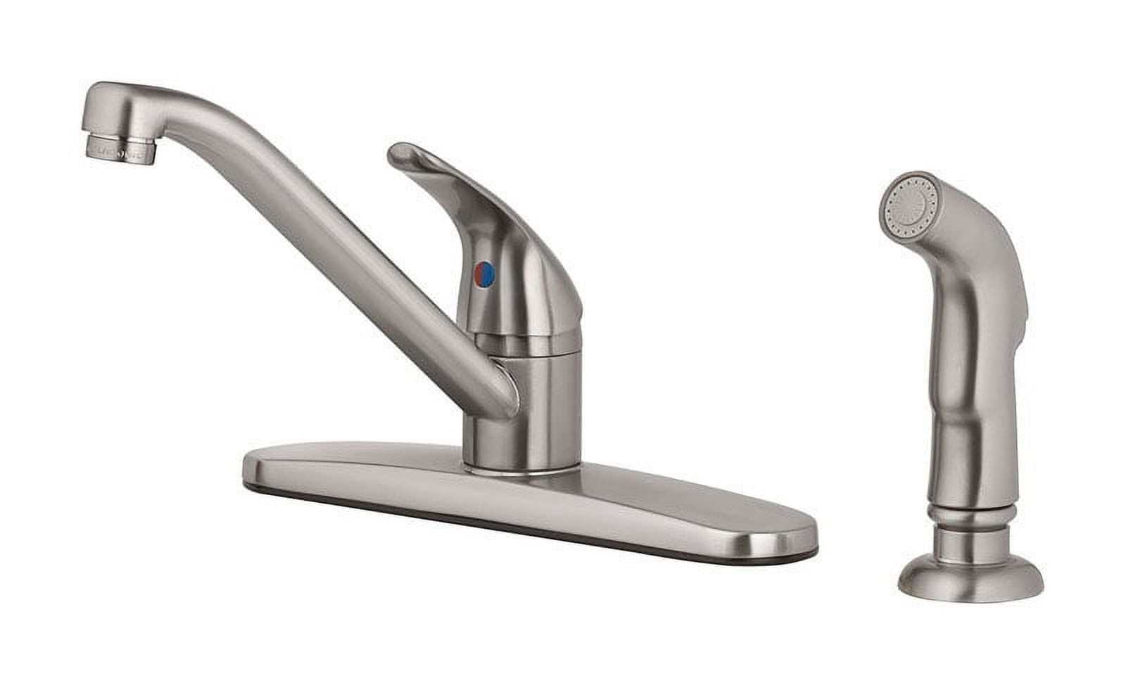OakBrook Brushed Nickel One Handle Kitchen Faucet with Side Sprayer