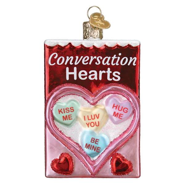 1 Pc Old World Christmas Conversation Hearts Candy Ornament (32623)