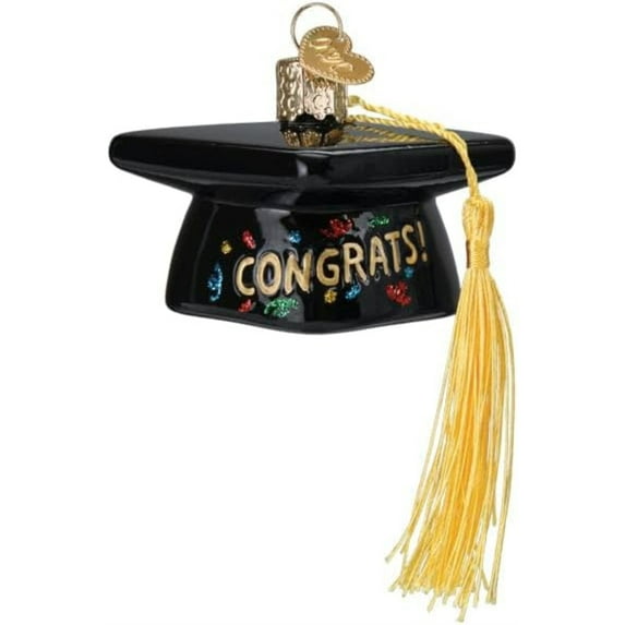 Graduation Cap Glass Ornament