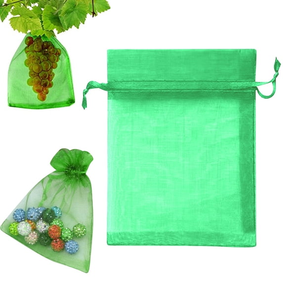 1 Pc Organza Bags with Drawstring, Sheer Organza Gift Bag, Small Mesh Gift Jewelry Candy Pouch, Mesh Bags Drawstring for Christmas Wedding Party Favor Bags, 3.94x5.91 Inch, Green