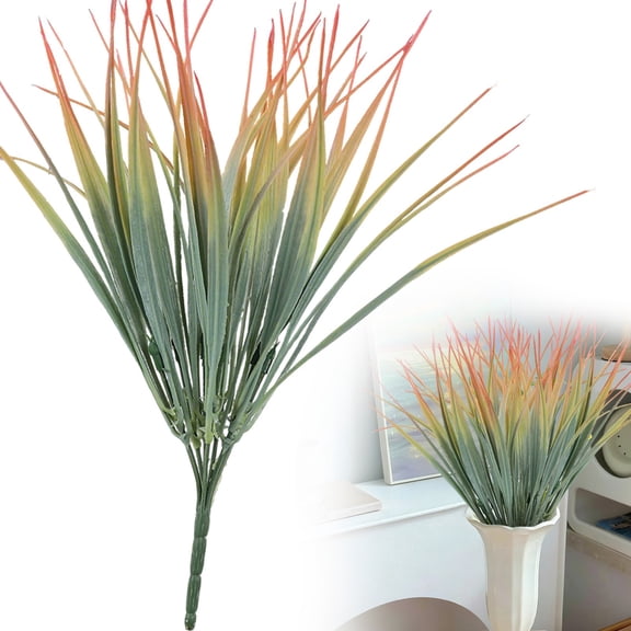 1 Pc Outdoor Fake Plants UV Resistant Artificial Tall Grass Plants Faux Tropical Flowers Bushes Fall Winter Summer Planters Yard Patio Front Porch Décor Plastic Greenery Shrubs Decoration,B