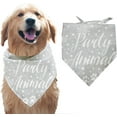 thumbnail image 1 of 1 Pc Pet Dog Bandana 30.7x14.9inch(78x38cm) Party Animal Balloon Triangle Pet's Bandana Adjustable Comfortable Pet Bibs Washable Cotton Scarf Kerchief for Large Dog Pet Festival Grey, 1 of 6