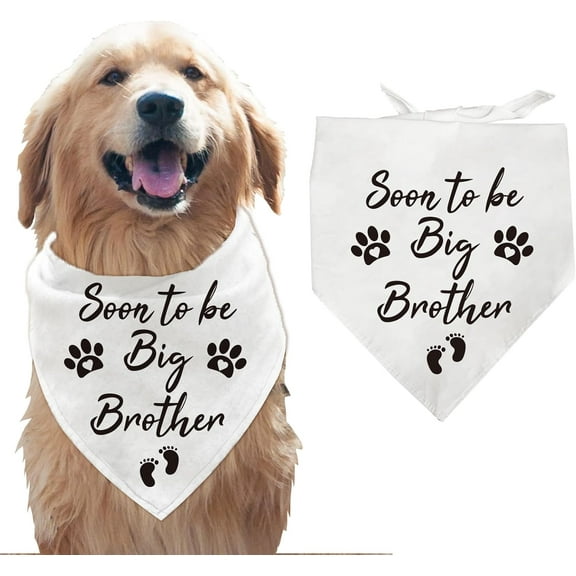 1 Pc Pet Dog Bandana White Cotton Triangle Pet's Bandana Our Parents are Getting us a Human! Washable Scarf Bibs Chief for Dogs Pets Pregnancy Announcement Mom 55x55x78cm Colorful