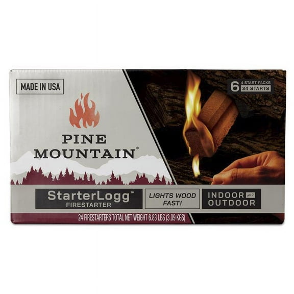 1 Pc, Pine Mountain Starter Logg Pine Sawdust Fire Starter 30 Min 6 Pk