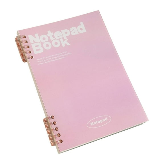 1 Pc Pink A5 Refillable Binder Notebook, Aesthetic 10-Ring Loose Leaf Spiral Journal, Clear Cover College Ruled Notepad