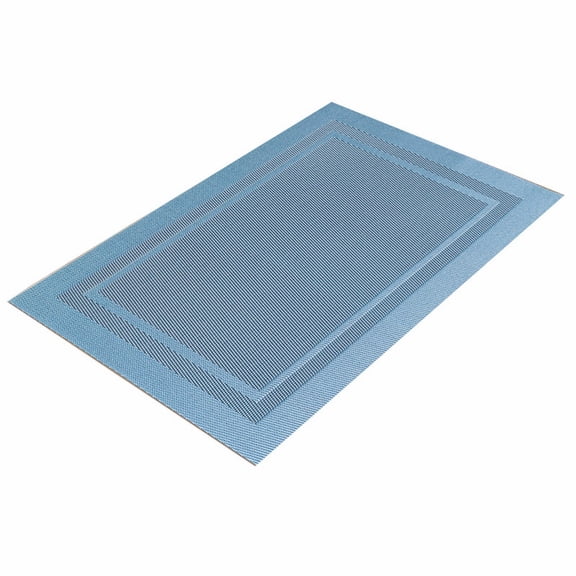 1 Pc Placemats, Washable Plastic Woven Table Mats, Heat Resistant Woven Plastic Washable Place Mats Elegant Durable Placemats for Dining Table, 17.7x11.8 Inch, Blue