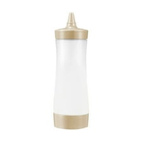 1 Pc Plastic Condiment Squeeze, Bottles Dressing Squirt, Bottles Ketchup, Bottles with Cap Lids Dispensers for Mustard Sauces Olive Oil, 7.67x2.36 Inch, Beige