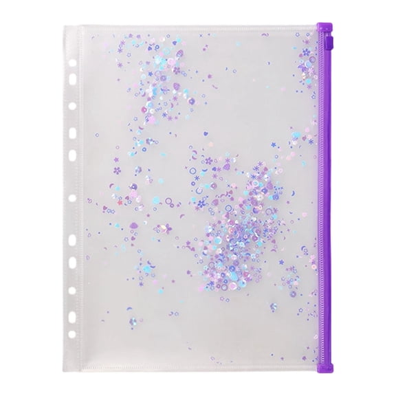 1 Pc Plastic Envelopes Folders, Envelopes Files Zipper Folders Clear Folders Heavy weight Document Holders Storage Pouches File Envelopes for Office Travel, 12.99"X9.25", Purple