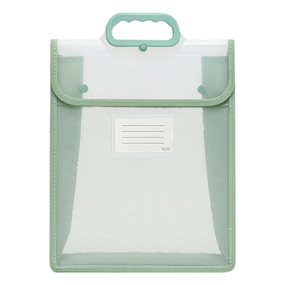1 Pc Plastic Expanding File Folder with Handle, Portable Transparent Document Organizer for Letter/A4, Briefcase-Style Accordion Case, Mesh Pocket, Heavy Duty for Home, Office, 10.23(L)x12.99(H) inch