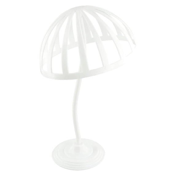 1 Pc Plastic Hat Stand Rack, Dome Shape Tabletop Hat Display Holders, Freestanding Hat Stands, Rack Holder for Wigs and Baseball Caps, Hat Organizer for Home, Retail Shop, and Trade Show,White