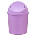 thumbnail image 1 of 1 Pc Plastic Mini Wastebasket Trash Can with Swing Lid, Tiny Desktop Waste Garbage Bin for Home, Office, Kitchen, Vanity Tabletop, Bedroom, Bathroom, 7.67x5.51 Inch, Purple, 1 of 6