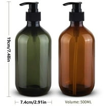 1 Pc Plastic Soap Dispenser,Pump Bottle 17oz/500ml Empty Refillable Lotion Pump Dispenser Shampoo Bottles Containers with Pump Multipurpose for Cosmetic Kitchen Bathroom, Brown