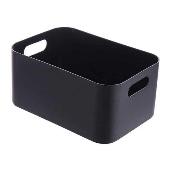 1 Pc Plastic Storage Bins, Organizers, Pantry Storage Containers Plastic Pantry Organizing Bins, Kitchen Organizing Storage Bins, Home Organization Must Haves, 8.86x5.91x3.94 Inch, Black
