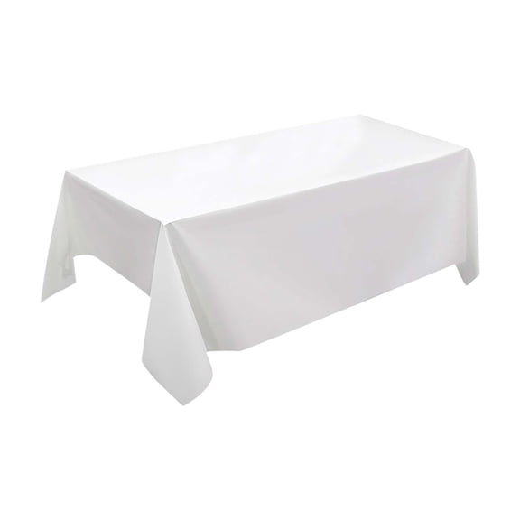 1 Pc Plastic Table Cloth Disposable Tablecloths Sturdy Disposable Table Cloth Paper Table Cloths for Party, Picnic, Birthday, Rectangle Table Cover, 73.62x53.94 Inch, White