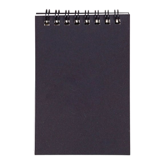 1 Pc Pocket Notebook 3x5, Mini Top Spiral Notepad 100 Pages, College Ruled Small Wirebound Memo Pad with Snag-Free Coil for Purse Apron, Classic Black