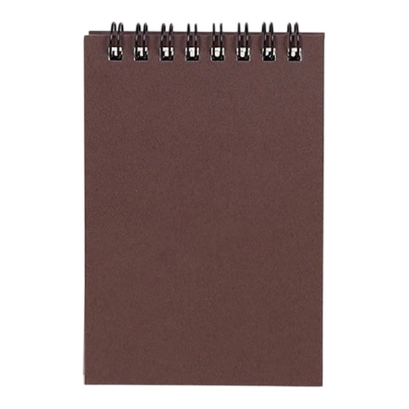 1 Pc Pocket Notebook 3x5, Mini Top Spiral Notepad 100 Pages, College Ruled Small Wirebound Memo Pad with Snag-Free Coil for Purse Apron, Coffee Brown