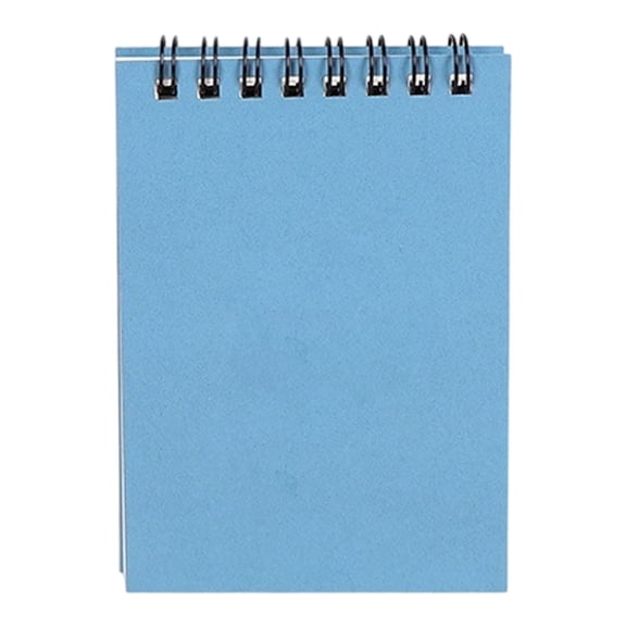 1 Pc Pocket Notebook 3x5, Mini Top Spiral Notepad 100 Pages, College Ruled Small Wirebound Memo Pad with Snag-Free Coil for Purse Apron, Light Blue