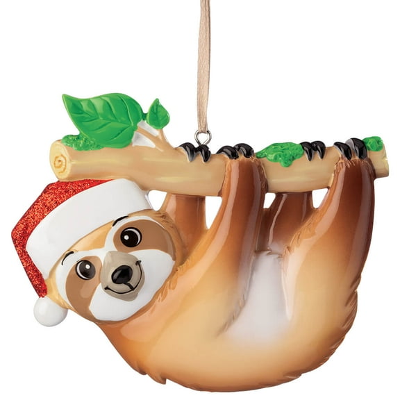 Santa Sloth Ornament
