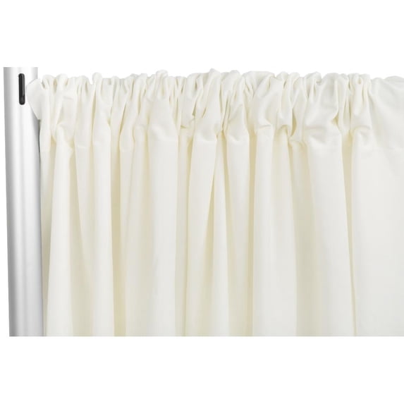 1 Pc, Poly Premier Fire Retardant (Fr) 12Ft H X 60" W Drape/Backdrop - Ivory(Machine Washable Cold & Low Heat) For Upcoming Wedding, Birthday, Shower, Tradeshow
