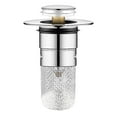 thumbnail image 1 of 1 Pc Pop Up Sink Drain Strainer, Bathroom Sink Drain Stopper for Universal Replacement, Drain for Bathroom Sink with Stainless Steel Filter Basket Hair Catcher, Sink Drain Strainer, Plastic Core, 1 of 9