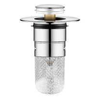 1 Pc Pop Up Sink Drain Strainer, Bathroom Sink Drain Stopper for Universal Replacement, Drain for Bathroom Sink with Stainless Steel Filter Basket Hair Catcher, Sink Drain Strainer, Plastic Core