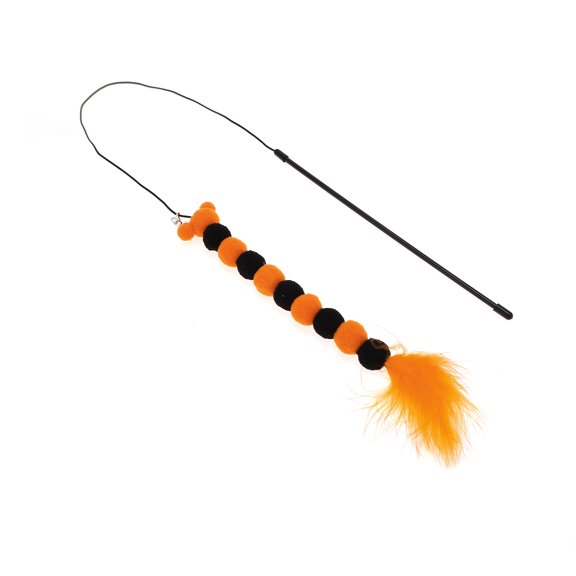 1 Pc Portable Cat Playing Rods for Indoor Black Orange