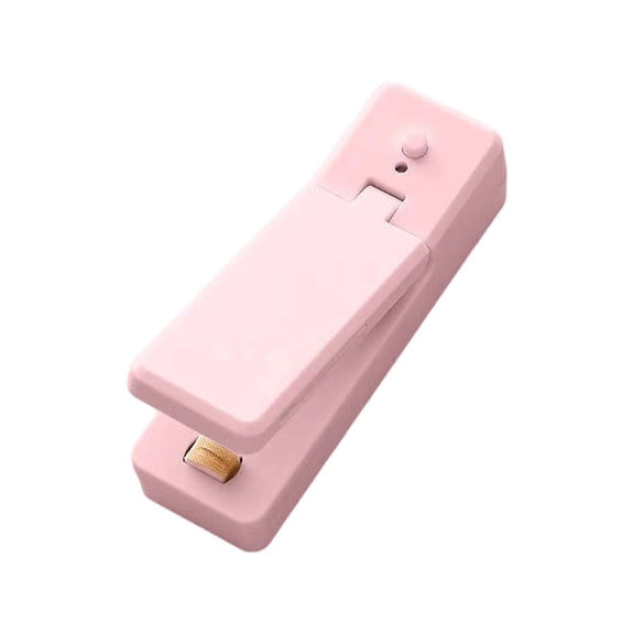 1 Pc Portable Mini Sealing Machine, Mini Bag Sealer 2 in 1 Sealer and Cutter Handheld Heat Vacuum Sealer Portable Resealer Machine for Plastic Bags Food Storage, 4.33x1.41x1.02 Inch, Pink