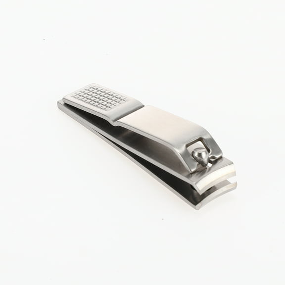 1 Pc Portable Small Curved Fish Scale Pattern Nail Clippers for Women Men Silver Tone