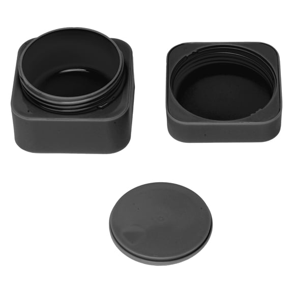 1 Pc Portable Square Double Layer Cream Box for Travel Camping 50g 1.76oz Black