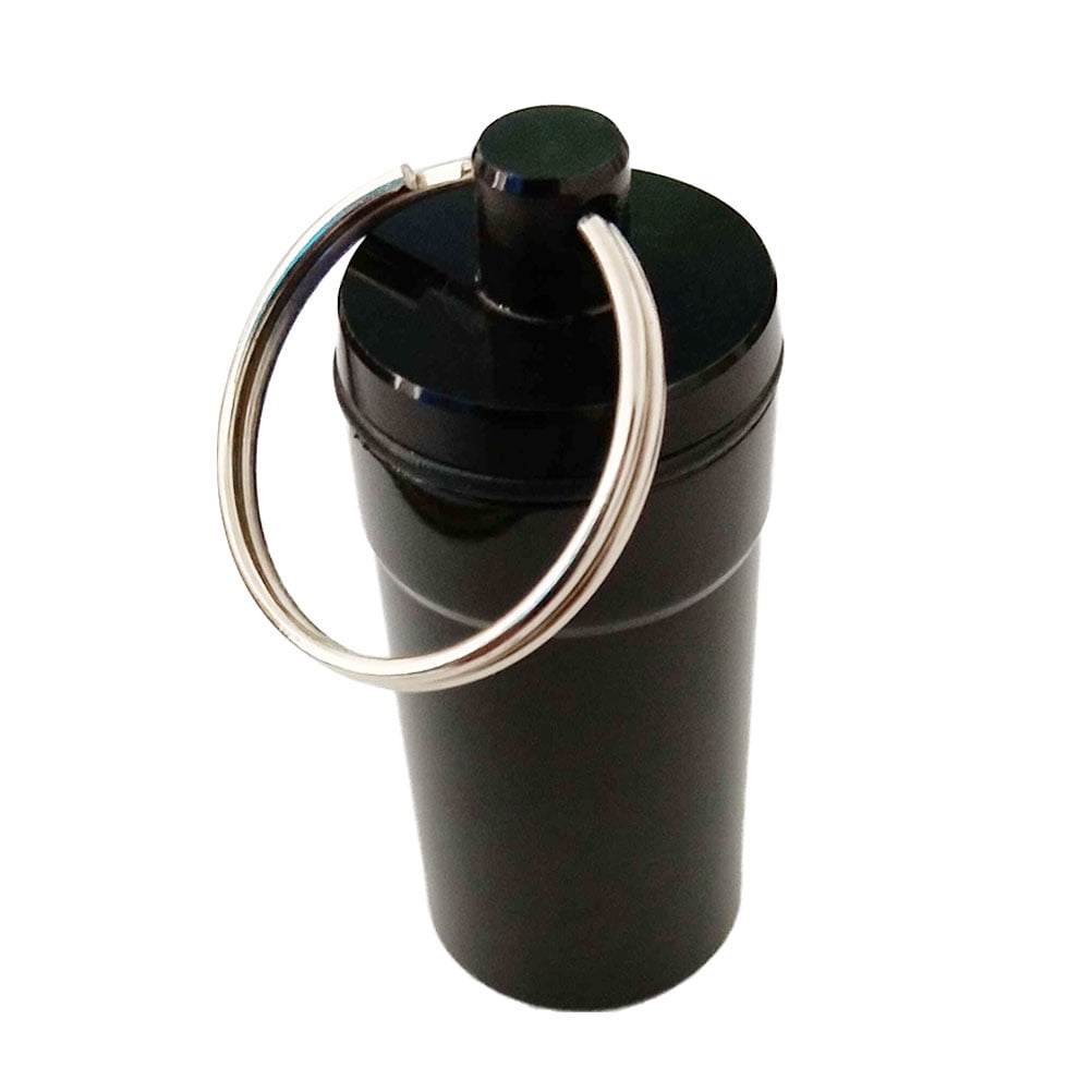 1 Pc Portable Waterproof Aluminum Pill Box Bottle Storage Drug Holder Container Keychain for