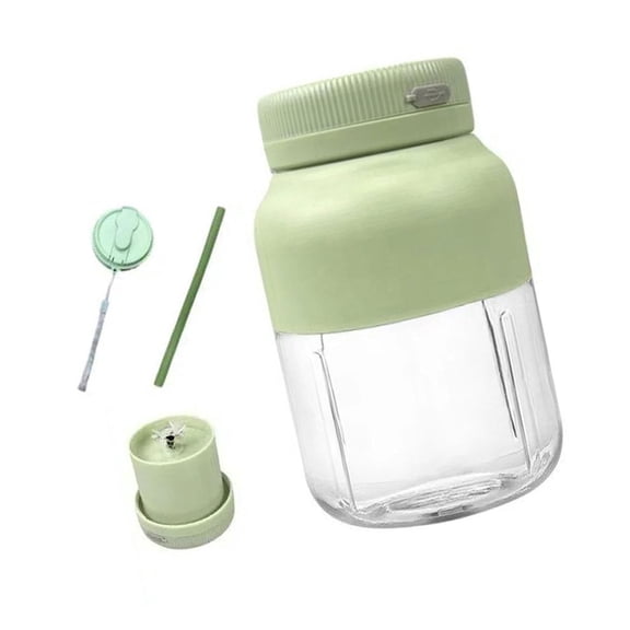 1 Pc Portable wireless juicer Portable Blender Cup with Straw and Two Lids Multifunctional Large-Capacity Wireless Blenders Rechargeable for Smoothies, Shakes & Frozen Blending, 7.28 Inch, Green