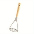 thumbnail image 1 of 1 Pc Potato Masher Non-Scratch Silicone Potato Masher Kitchen Tool with Wood Handle Heavy Duty Versatile Masher Perfect for Bean Vegetable Fruits Avocado Meat, 9.84x3.34 Inch, Khaki, 1 of 9